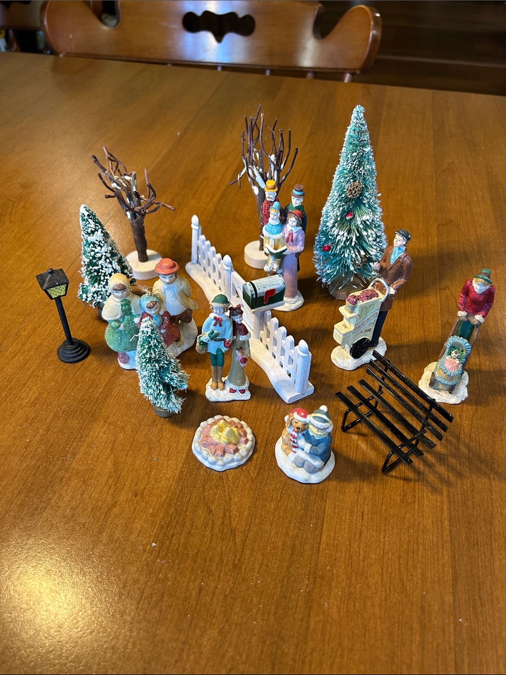 Holiday Village Tabletop Figurine Set 15 pieces